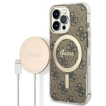 Guess Ovitek za iPhone 13 Pro Guess MagSafe rjav