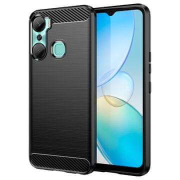 HURTEL Carbon Case etui za Infinix Hot 12 Pro, črn