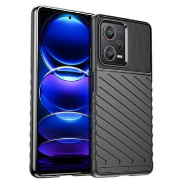 HURTEL Thunder Case ovitek za Xiaomi Redmi Note 12 Pro+ (silikon, črn)