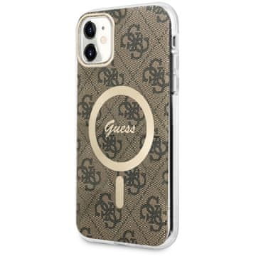 Guess Ovitek za iPhone 11 Hardcase 4G MagSafe rjav