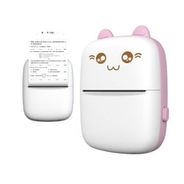 HURTEL Hurtel HURC9 Bluetooth Termalni Tiskalnik Mini Kitty - Roza