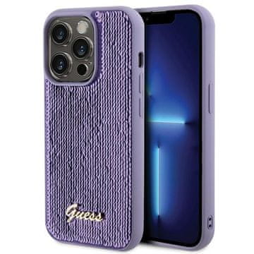 Guess Ovitek Guess Sequin Script kovinski vijoličen za iPhone 15 Pro Max