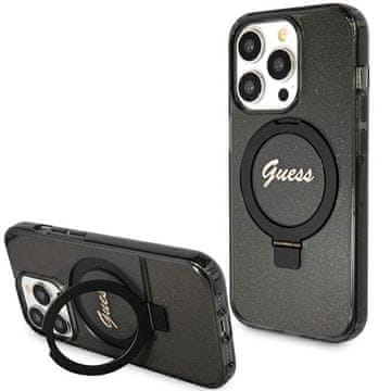 Guess Guess MagSafe ovitek za iPhone 15 Pro - črn, s stojalom
