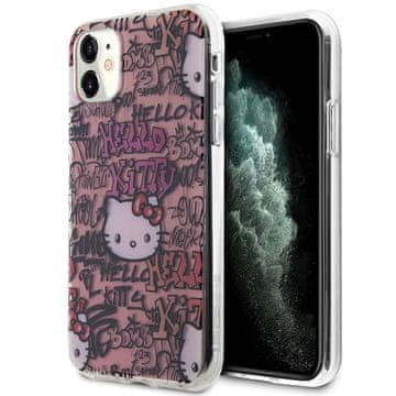 HELLO KITTY Trdi ovitek za iPhone 11 Hello Kitty z roza grafitom