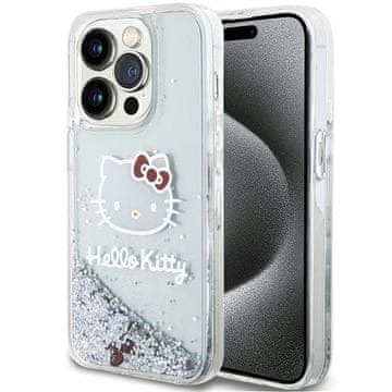 HELLO KITTY Ovitek za iPhone 14 Pro Max Hello Kitty s tekočimi bleščicami, srebrn