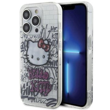 HELLO KITTY Ovitek za iPhone 15 Pro Hello Kitty Kitty na opeki bel