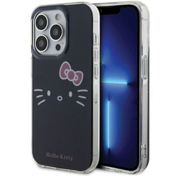HELLO KITTY Ovitek za iPhone 15 Pro Hello Kitty IML Kitty Face, črn
