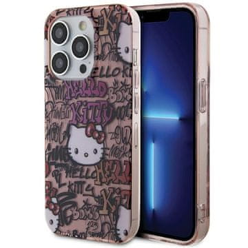 HELLO KITTY Ovitek za iPhone 15 Pro Max Hello Kitty z grafitom, roza