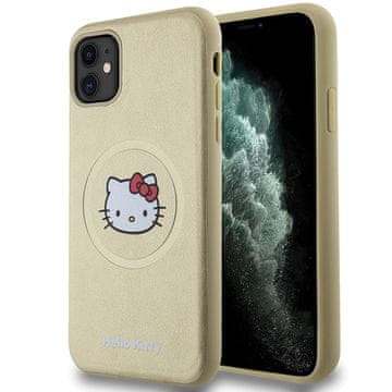 HELLO KITTY Hello Kitty usnjen etui Kitty Head MagSafe za iPhone 11 / Xr - zlata