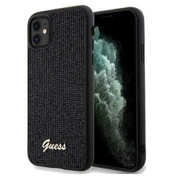 Guess Ovitek Hard Disco Metal Script za iPhone 11, črn