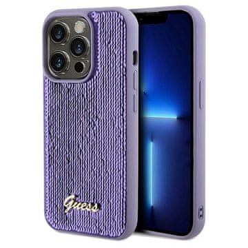 Guess Guess ovitek Sequin Script Metal za iPhone 14 Pro - vijolična