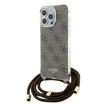 Guess Ovitek Crossbody Cord 4G z vzorcem rjave barve