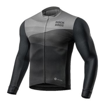 ROCKBROS Rockbros kolesarski dres z dolgimi rokavi, pomlad/poletje, XXL, črn/siv