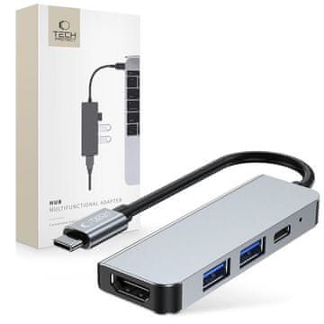 Tech-protect Adapter Tech-Protect V2 4v1 USB-C: USB-A 3.0 / USB-A 2.0 / USB-C / HDMI - siv