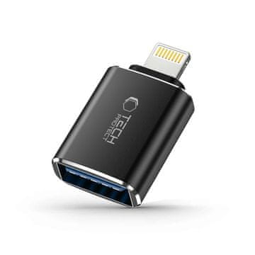 Tech-protect Tech-Protect UltraBoost Lightning (M) / USB-A (F) OTG adapter, črn
