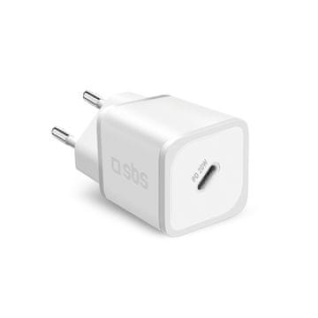 SBS SBS 20W GaN stenski polnilnik s Power Delivery - bel