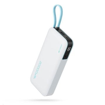 slomart Cuktech 55W 20000mAh powerbank z vgrajenim USB-C kablom - bela