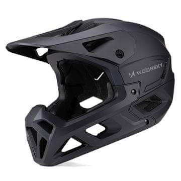 WOZINSKY Wozinsky Full Face kolesarska čelada z odstranljivim vizirjem, 60-62 cm - črna