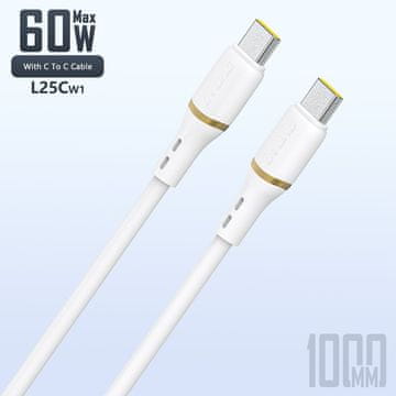 DUDAO Dudao L25C USB-C na USB-C silikonski kabel 60W 1m - bel