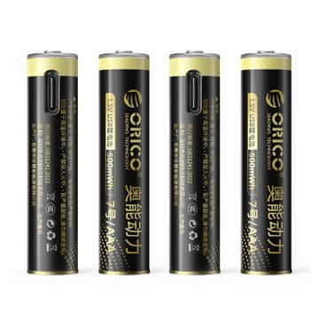 Orico Orico Ener-G EG7C AAA Li-Ion baterija 1.5V 500mAh, USB-C polnilna s kablom, 4 kom