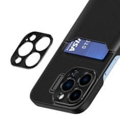 HURTEL Usnjen ovitek z denarnico in stojalom za Samsung Galaxy S23 Ultra - črn