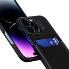 HURTEL Usnjen ovitek z denarnico in stojalom za Samsung Galaxy S23 Ultra - črn