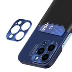 HURTEL Usnjen ovitek z denarnico in stojalom za Samsung Galaxy S23 Ultra - moder
