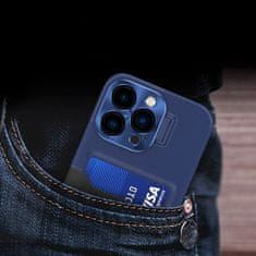 HURTEL Usnjen ovitek z denarnico in stojalom za Samsung Galaxy S23 Ultra - moder