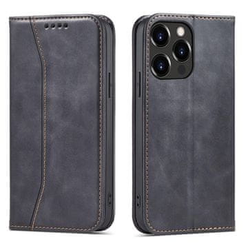 HURTEL Hurtel Magnet Fancy ovitek z denarnico in oporo za iPhone 14 Plus, črn