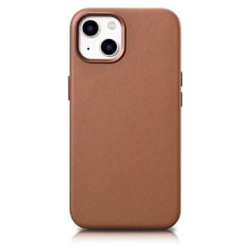 iCARER iCarer usnjen ovitek za iPhone 14 Plus, rjav (združljiv z MagSafe)