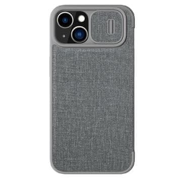 Nillkin Nillkin Qin Cloth Pro etui za iPhone 14 Plus s pokritom kamere, siv