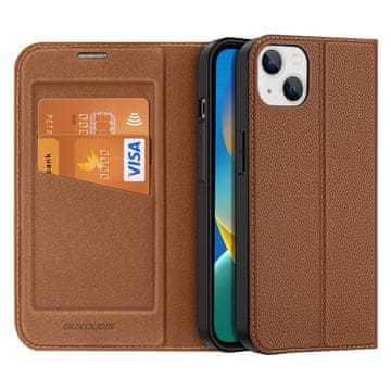 Dux Ducis Dux Ducis Skin X2 ovitek za iPhone 14 Plus z magnetno zaponko - rjav