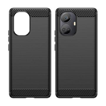 HURTEL Ovitek Carbon Case za Realme 10 Pro+ - črn, fleksibilni