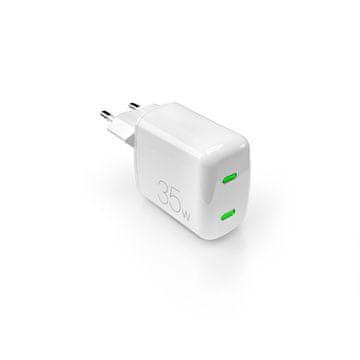 Puro Puro MiniPro 35W GaN polnilnik, 2x USB-C - bel