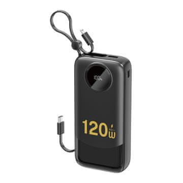 DUDAO Dudao K13Pro 20000mAh Powerbank z vgrajenim kablom - črna