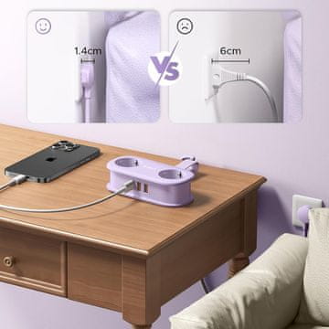 Orico Orico AP3 razdelilnik 20W GaN, 2x AC + 2x USB-A + 1x USB-C - vijoličen