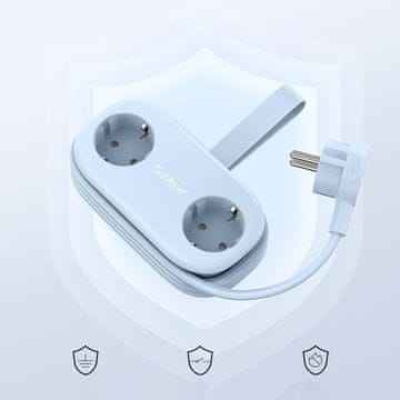 Orico Orico AP3 razdelilnik 65W GaN, 2x AC + 2x USB-A + 2x USB-C - modri