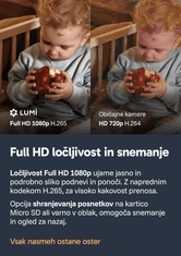 Lumi Camera BabySecure C7 Wi-Fi elektronska varuška s funkcijo PTZ