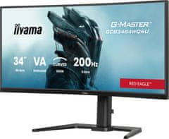 iiyama G-Master Red Eagle ukrivljen gaming monitor, UWQHD, 86 cm (34), 200 Hz (GCB3484WQSU-B2)