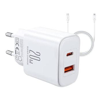 Joyroom Polnilnik Joyroom JR-TCF05 Flash, 20W + kabel C na L 1m (bel)
