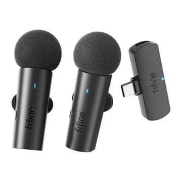 Fifine Fifine M8 wireless tie microphone set, 2pcs (black)