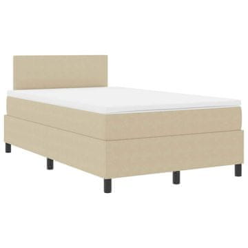 Vidaxl LED Box Spring Postelja Svetlo siva in bela. 120 x 190 cm