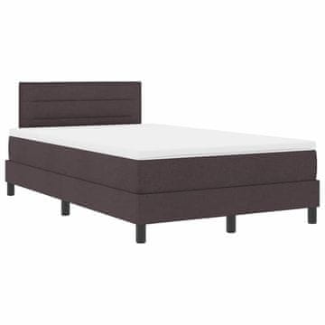 Vidaxl Postelja z vzmetnico z vzmetnico Temno rjava 120 x 190 cm blago