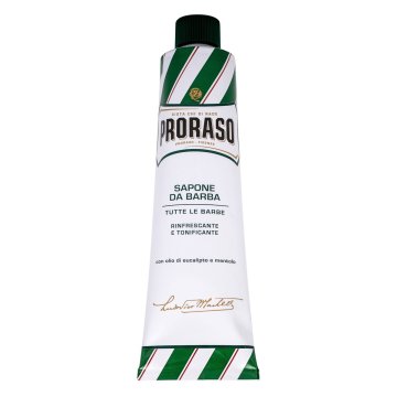 Proraso Green Shaving Soap In A Tube milo za britje v tubici z vonjem mentola in evkaliptusa za moške