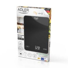 Adler ADL AD 3177b kuhinjska tehtnica, črna, steklena