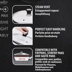 Tefal Pokrov za tefal posodo Okrogel 26 cm, Nerjaveče jeklo, Prozoren