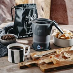 Adler ADL Zložljiv silikonski kuhalnik, siv, 0.6 L, 600 W