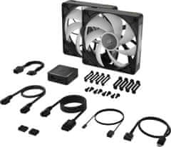 Corsair Corsair iCUE LINK RX140 MAX RGB ventilator za ohišje 14 cm črn komplet 2 kos