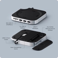 Satechi Satechi Stojalo Hub za Mac Mini (M4), Srebrna