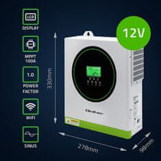 Qoltec Qoltec Solar Hybrid Inverter Off-Grid 1500W, zelen/bel